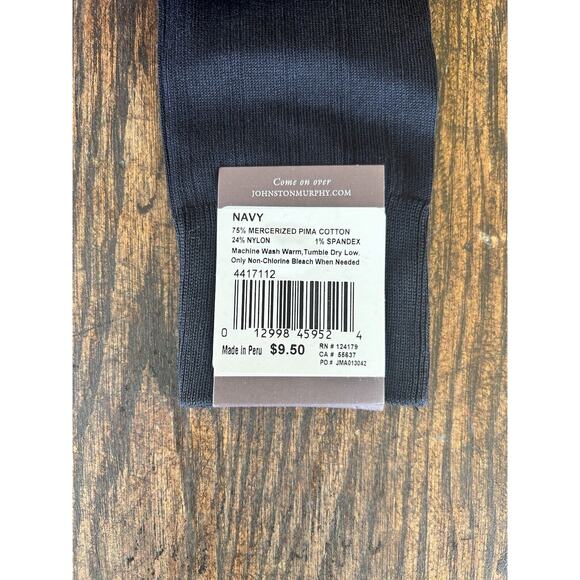 Johnston & Murphy Socks Pattern Solid Blue Gray Cotton Dress x 6 Pairs New - Picture 8 of 11